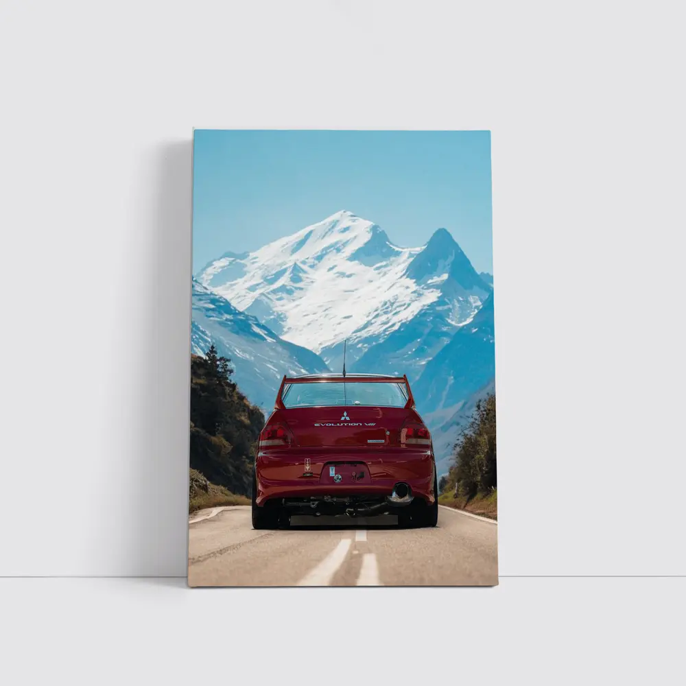Mitsubishi Lancer Evolution Red Mountain Road – Wall Art