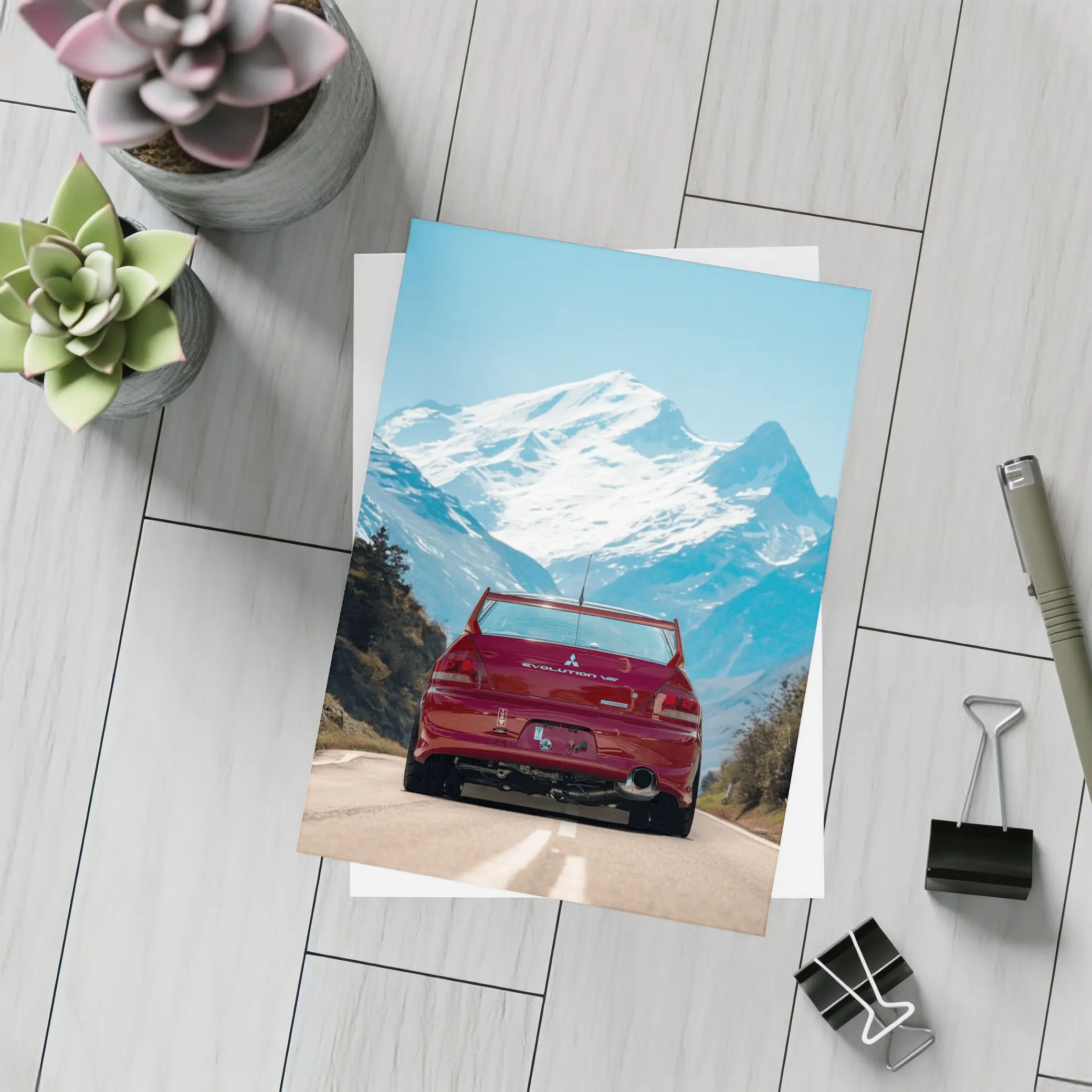 Mitsubishi Lancer Evolution Red Mountain Road – Postcards