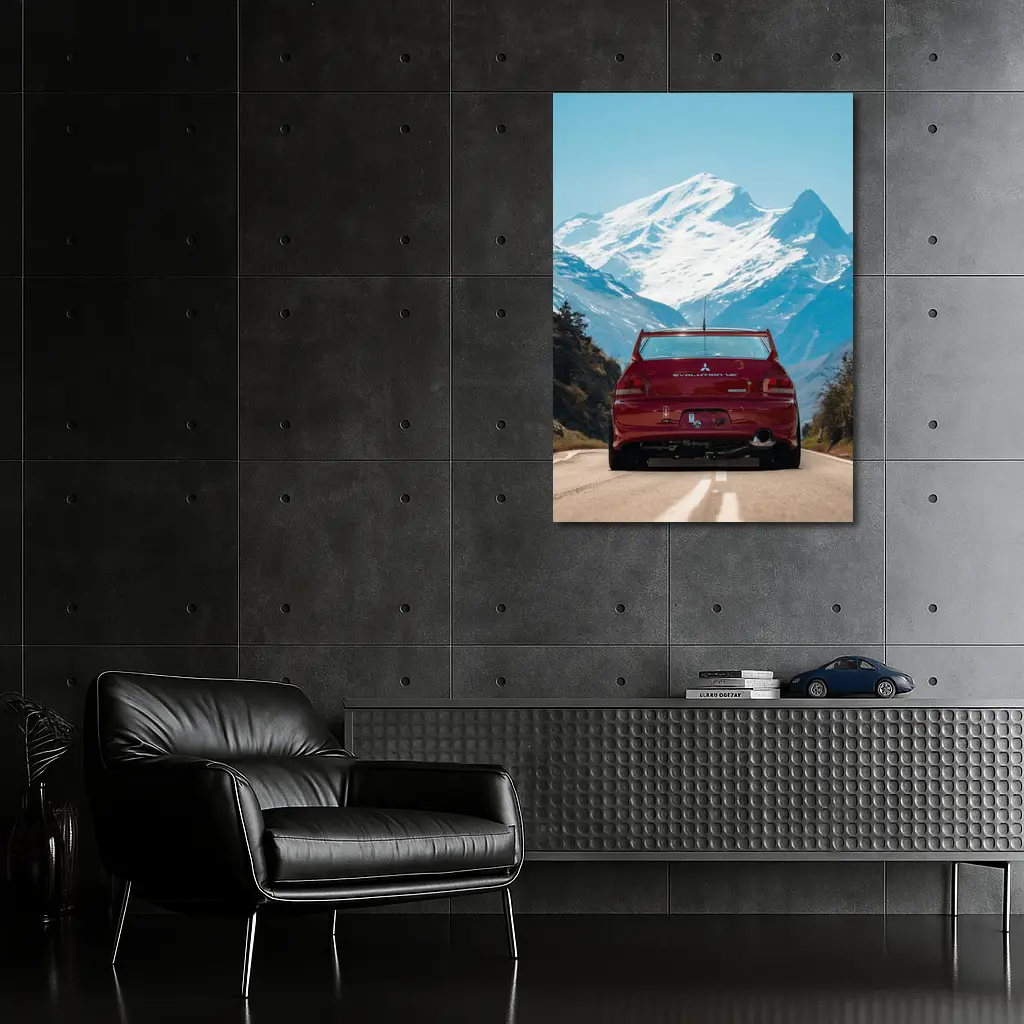 Mitsubishi Lancer Evolution Red Mountain Road – Wall Art