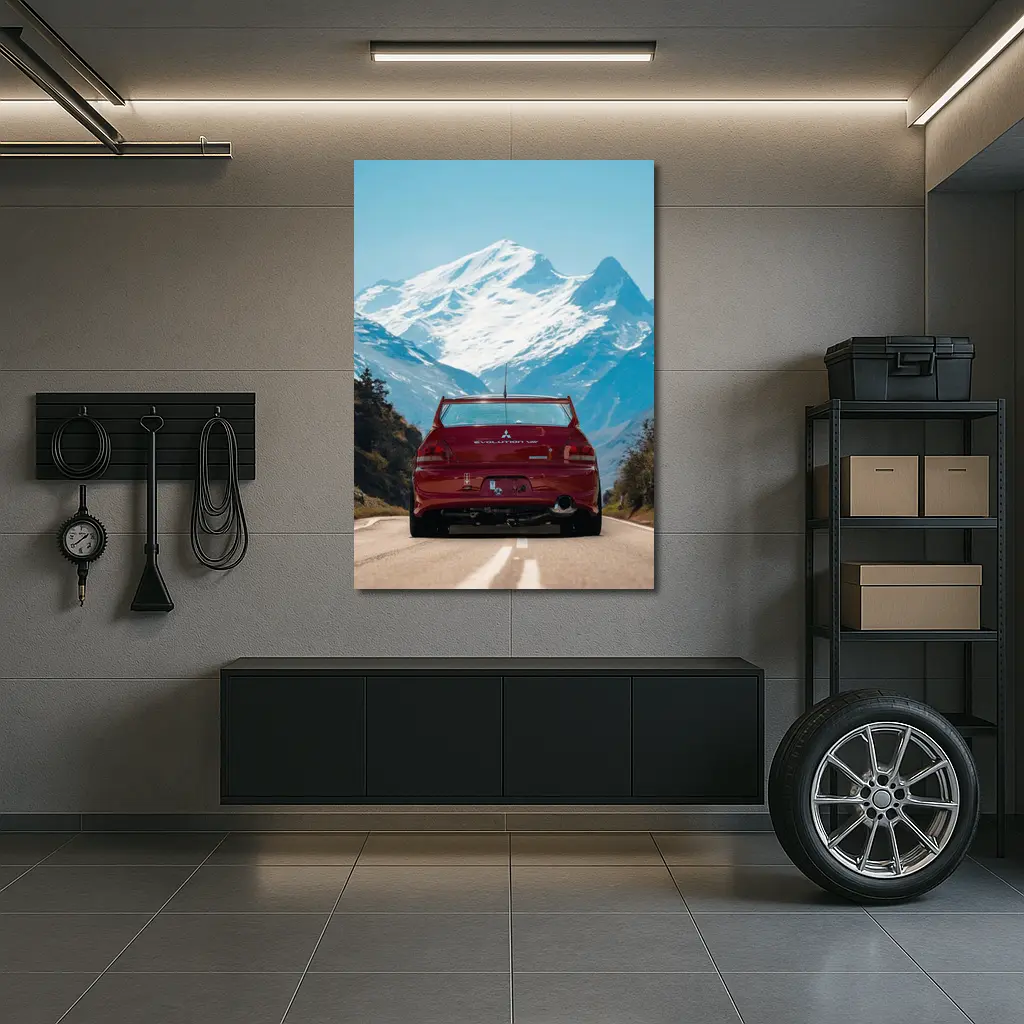 Mitsubishi Lancer Evolution Red Mountain Road – Wall Art