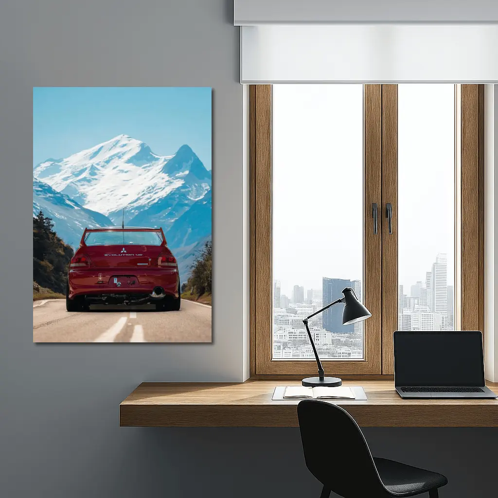 Mitsubishi Lancer Evolution Red Mountain Road – Wall Art