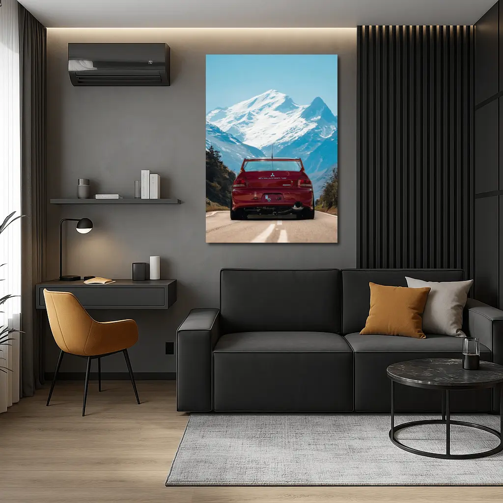 Mitsubishi Lancer Evolution Red Mountain Road – Wall Art
