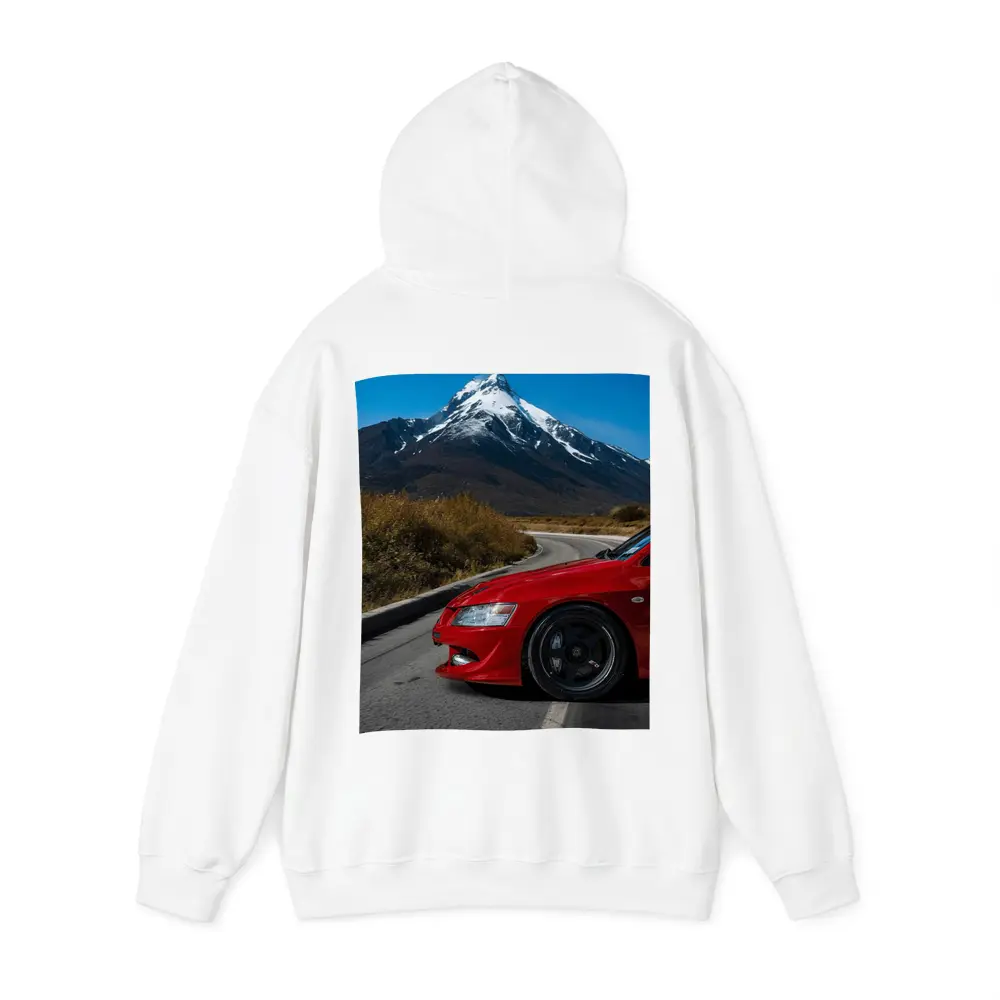 Red Mitsubishi Lancer Evolution Mountain Road – Hoodies