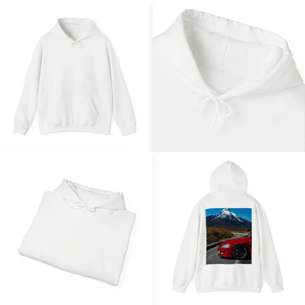 Red Mitsubishi Lancer Evolution Mountain Road – Hoodies