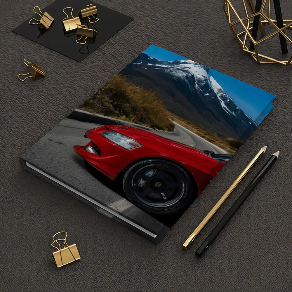 Red Mitsubishi Lancer Evolution Mountain Road – Notebooks
