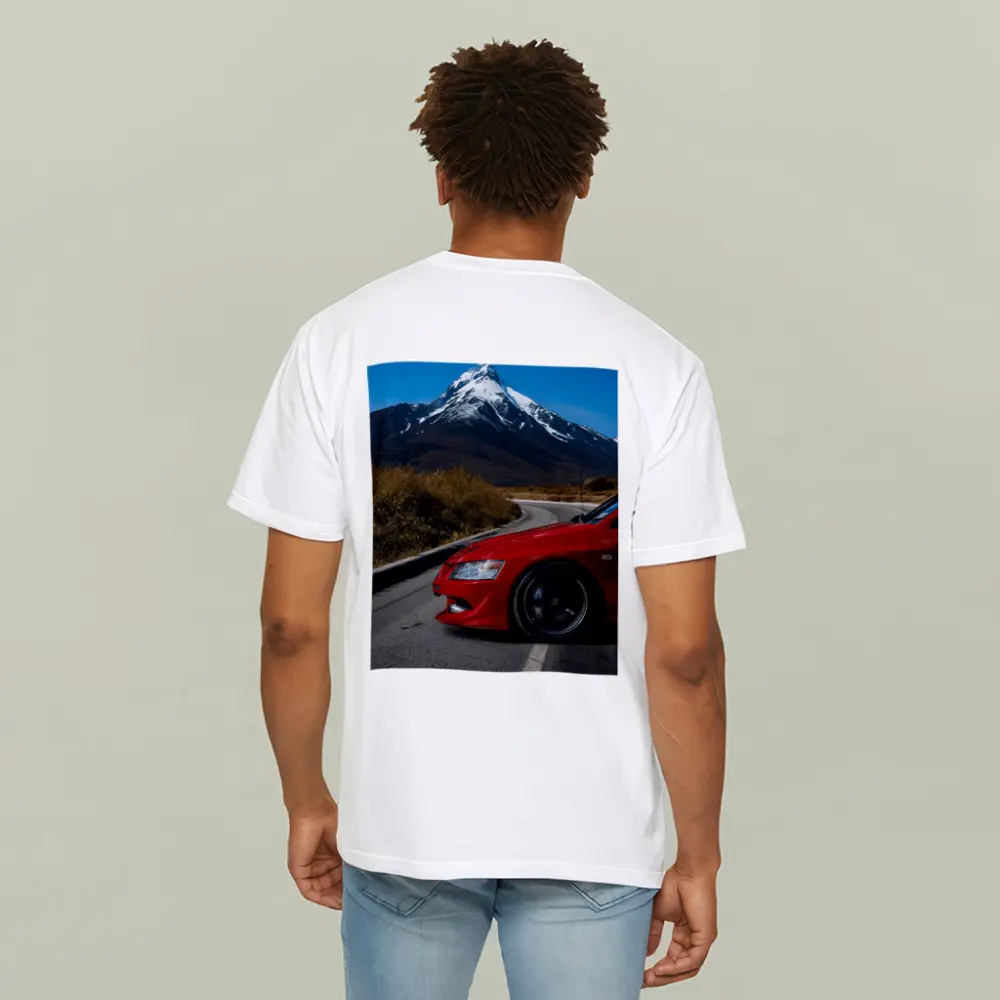Red Mitsubishi Lancer Evolution Mountain Road – T-Shirts