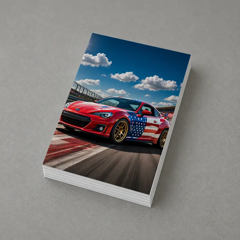 Subaru BRZ American Flag Racing Track Scene – Postcards