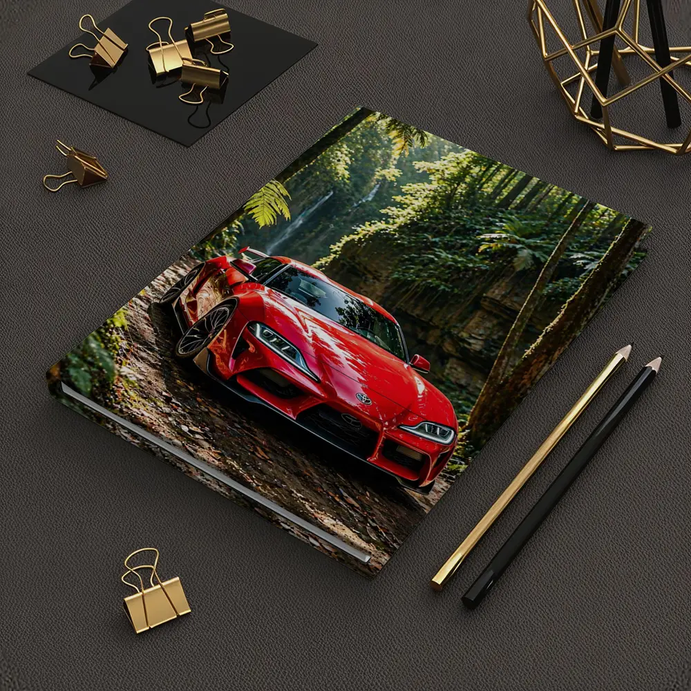 Red Toyota Supra Parked In Forest – Notebooks