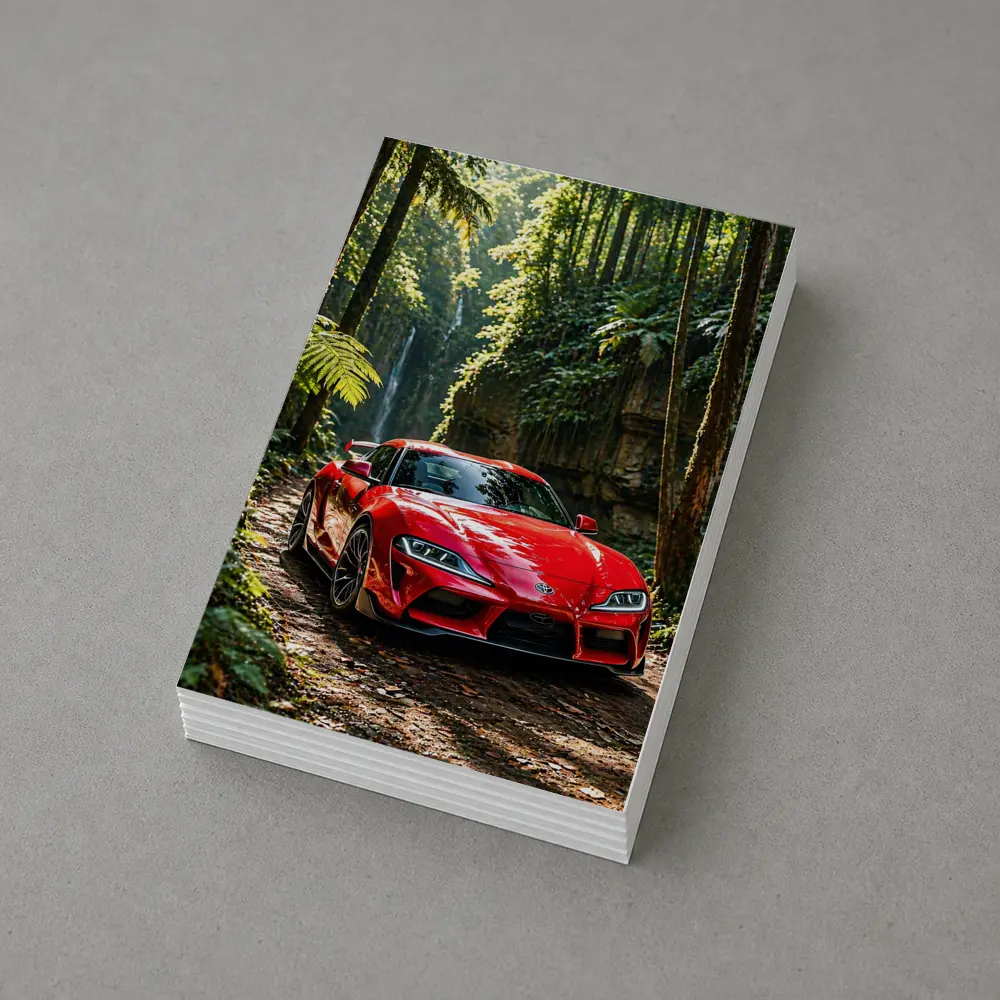 Red Toyota Supra Parked In Forest – Postcards
