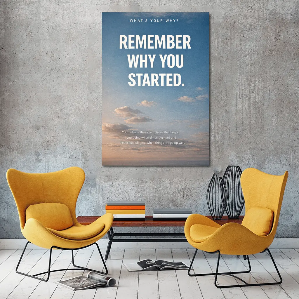 Remember Why You Started Sky Motivational – Wall Art