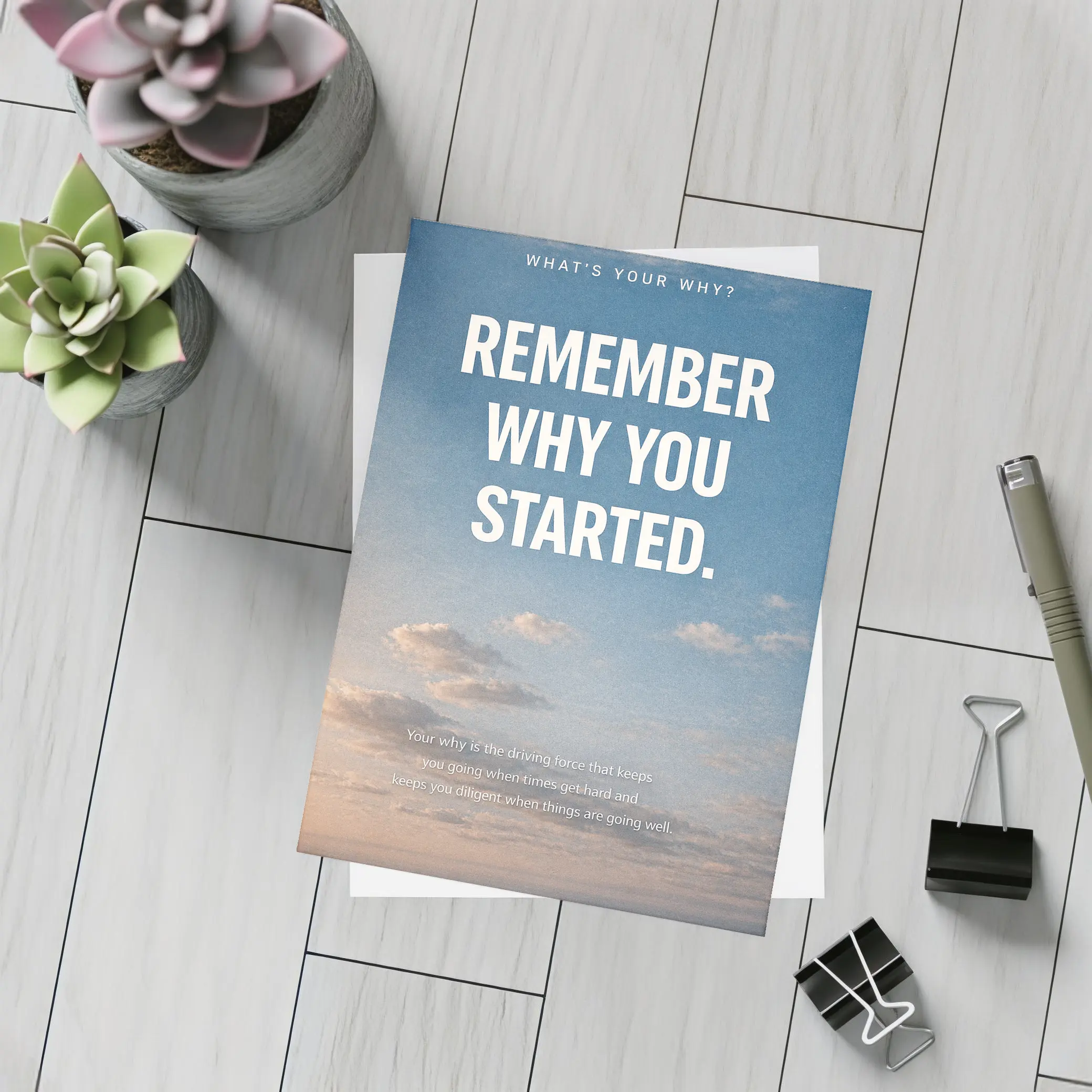 Remember Why You Started Sky Motivational – Postcards