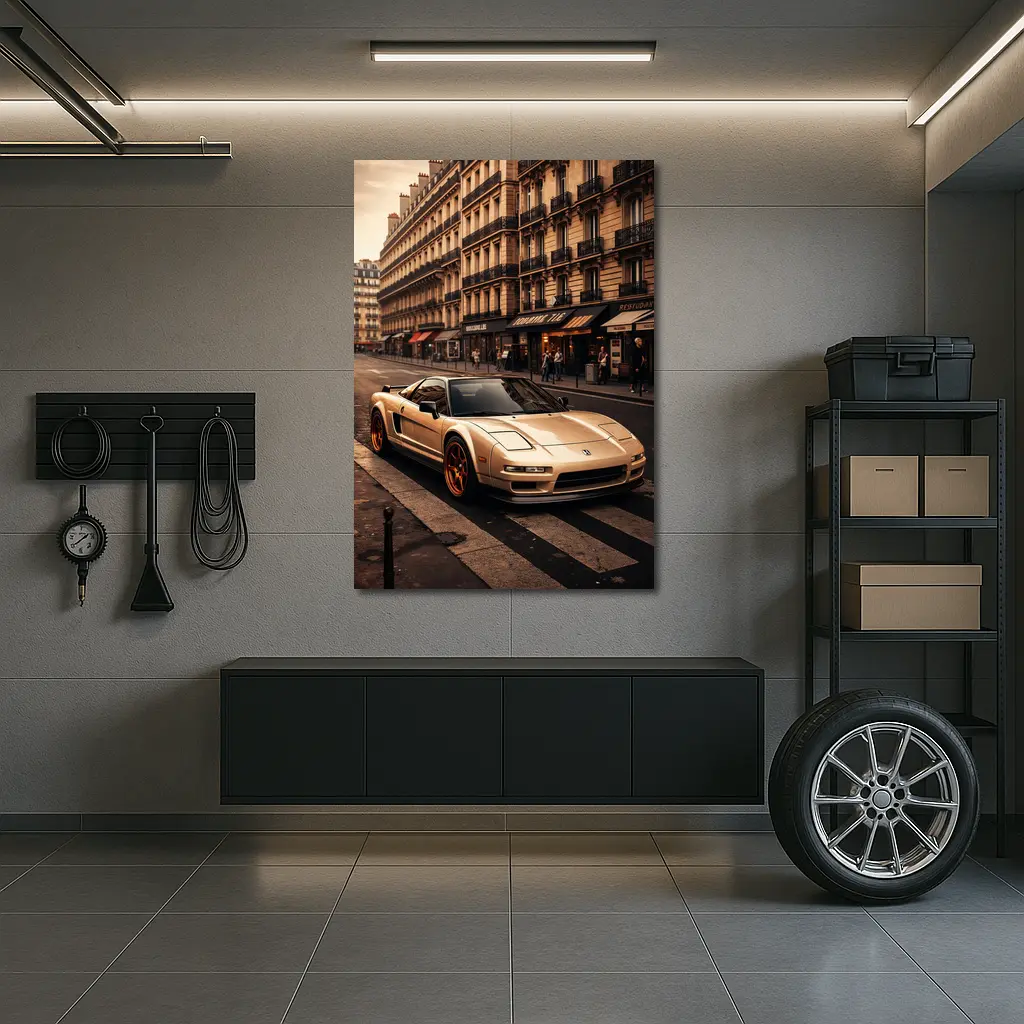 Acura NSX Gold Streets of Paris – Wall Art