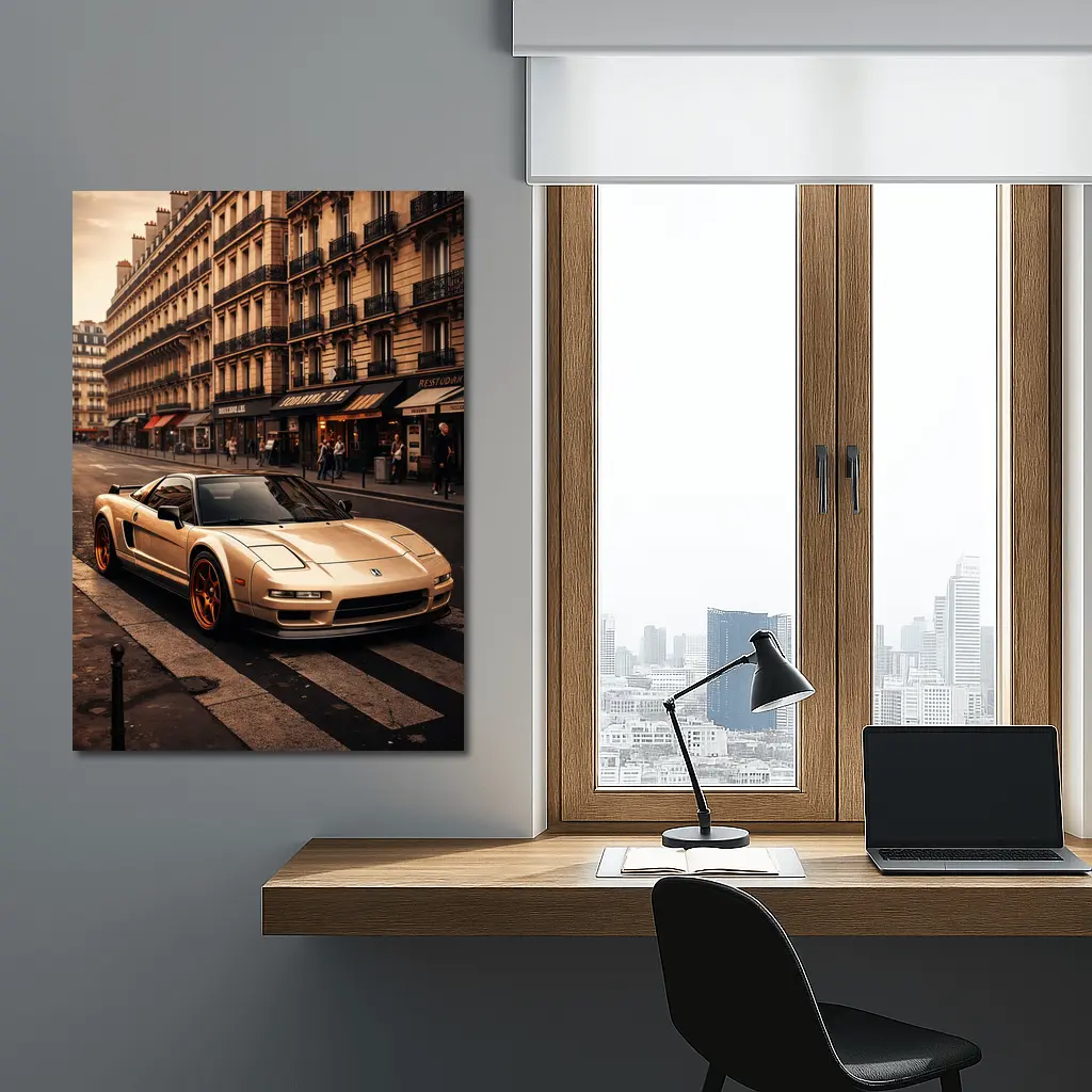 Acura NSX Gold Streets of Paris – Wall Art