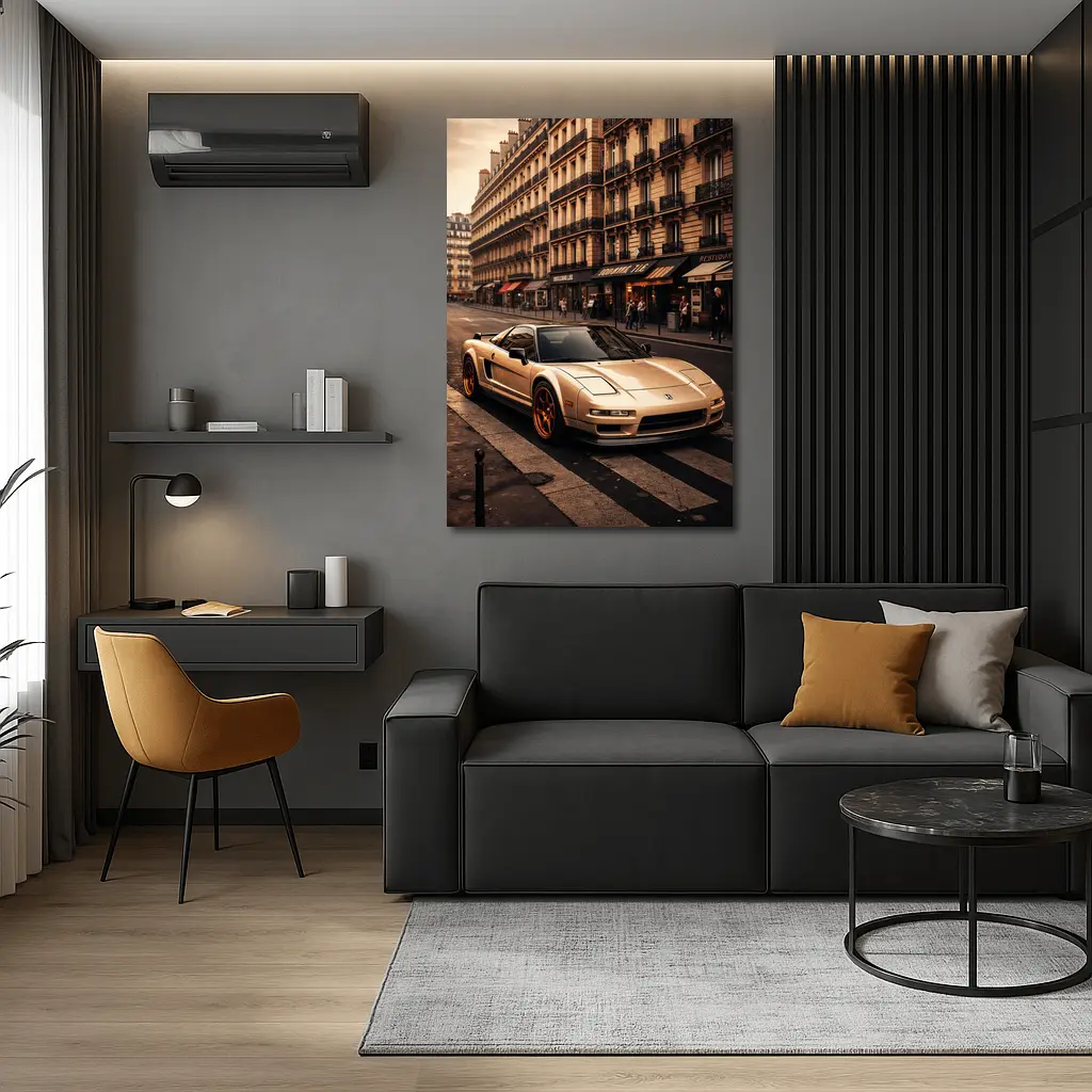 Acura NSX Gold Streets of Paris – Wall Art
