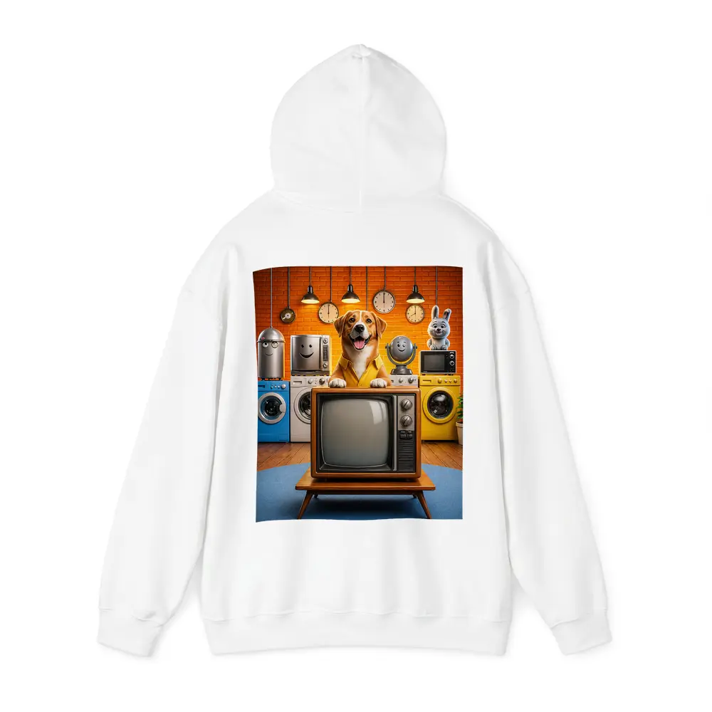 Happy Dog Retro TV Cartoon Appliances Room – Hoodies
