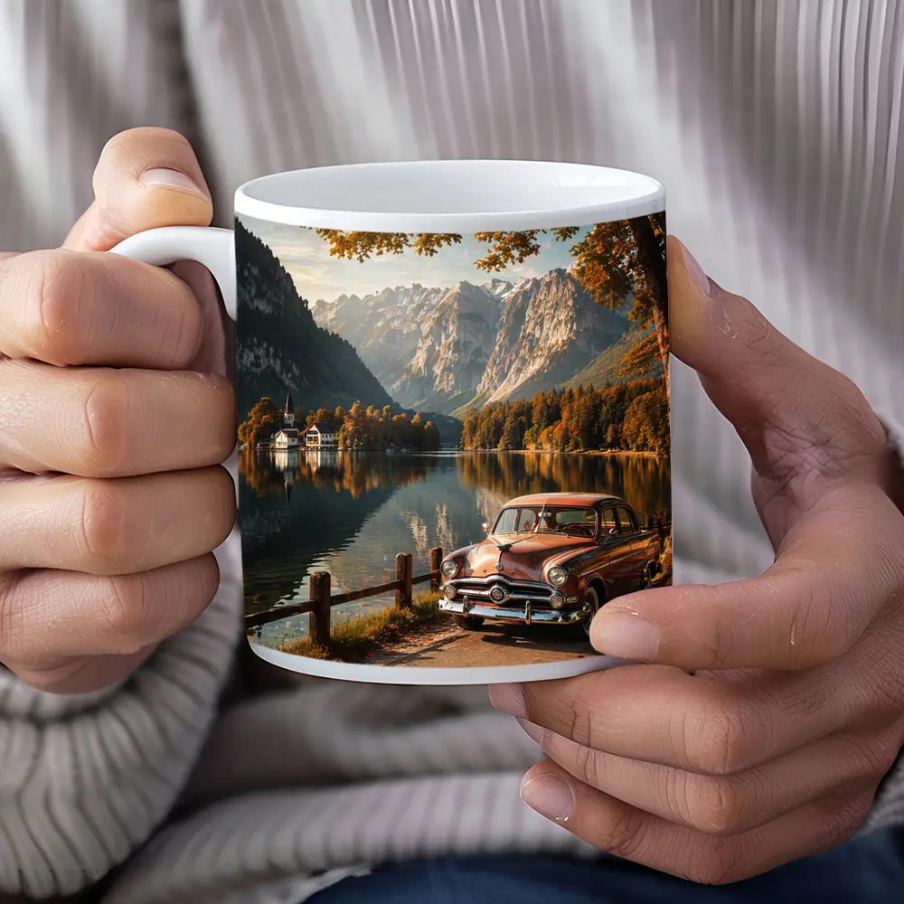 Retro Ford Classic Car Alpine Lake – Mugs