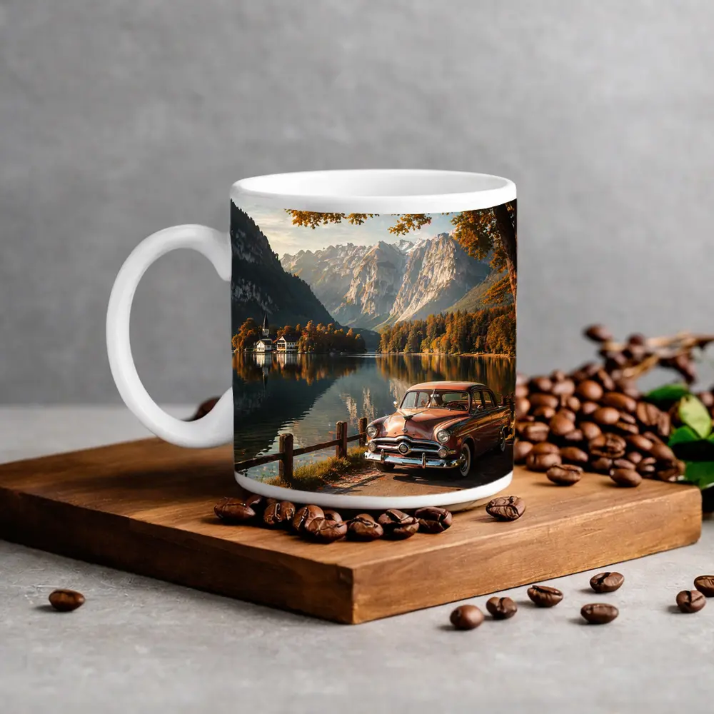 Retro Ford Classic Car Alpine Lake – Mugs