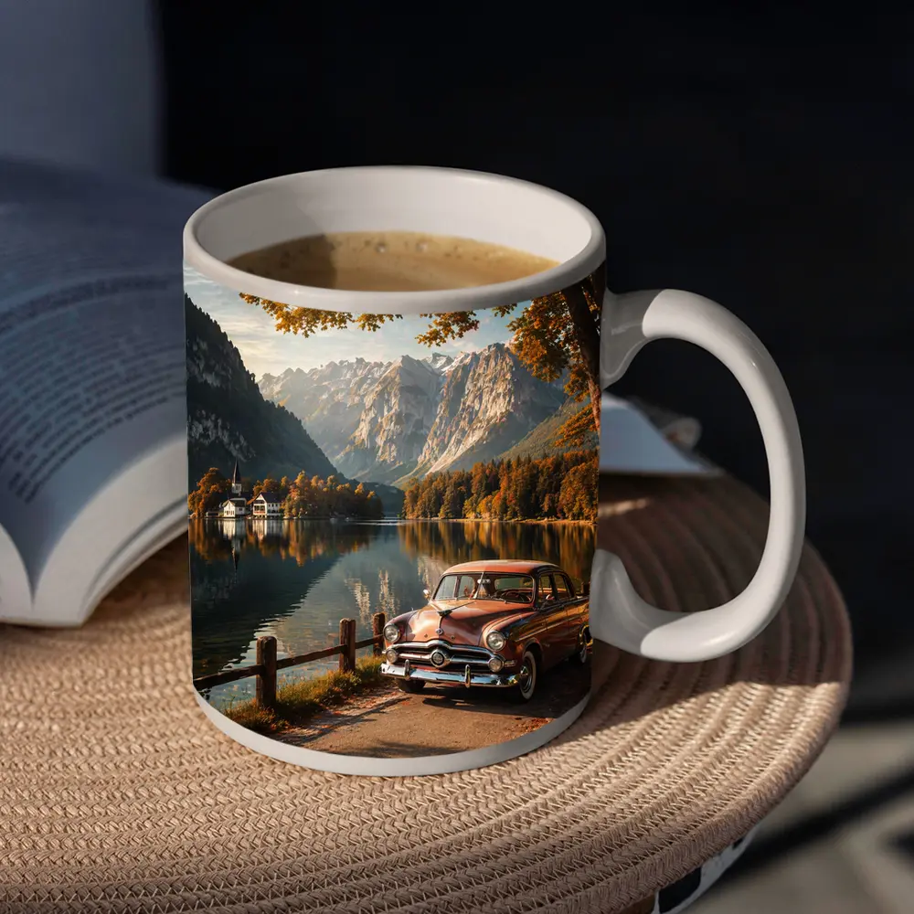 Retro Ford Classic Car Alpine Lake – Mugs