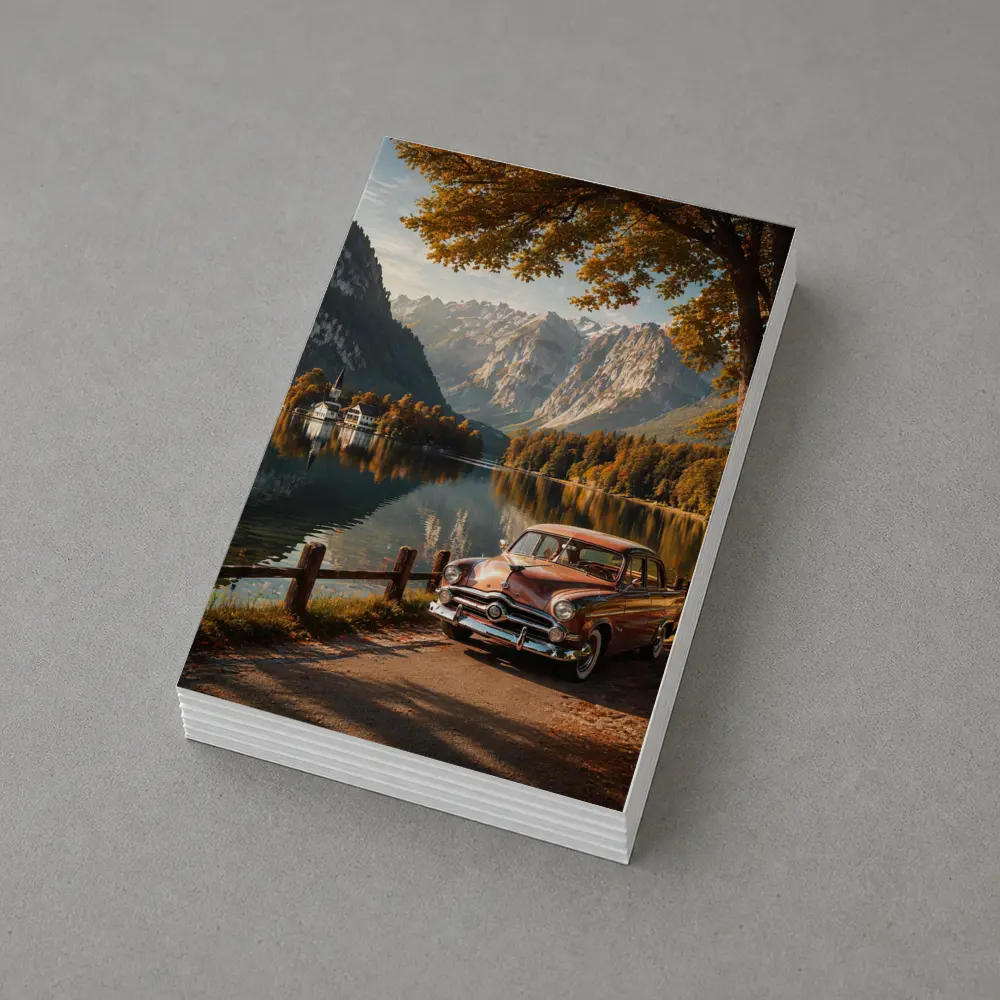 Retro Ford Classic Car Alpine Lake – Postcards