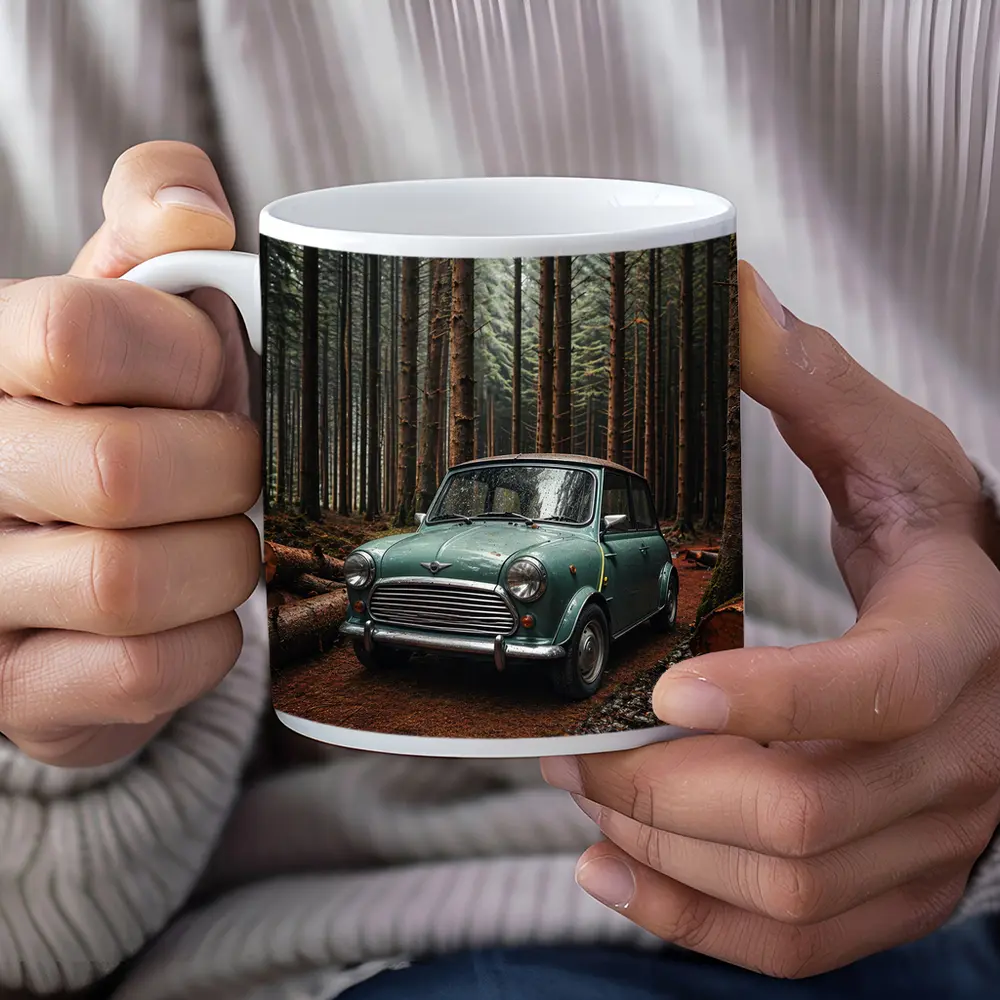 Classic Mini Cooper in Dark Forest – Mugs