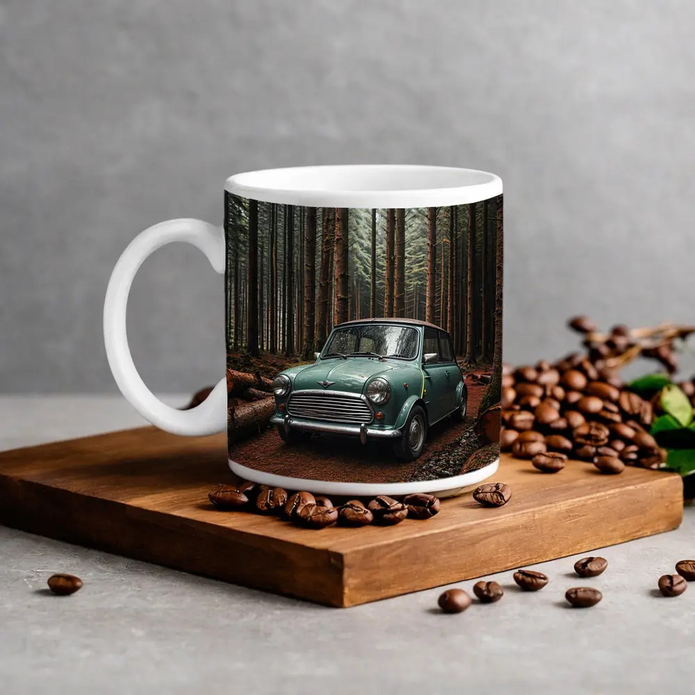 Classic Mini Cooper in Dark Forest – Mugs