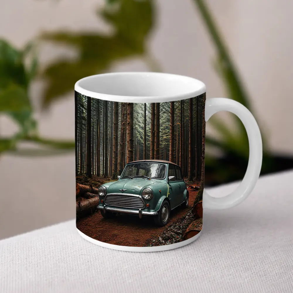 Classic Mini Cooper in Dark Forest – Mugs