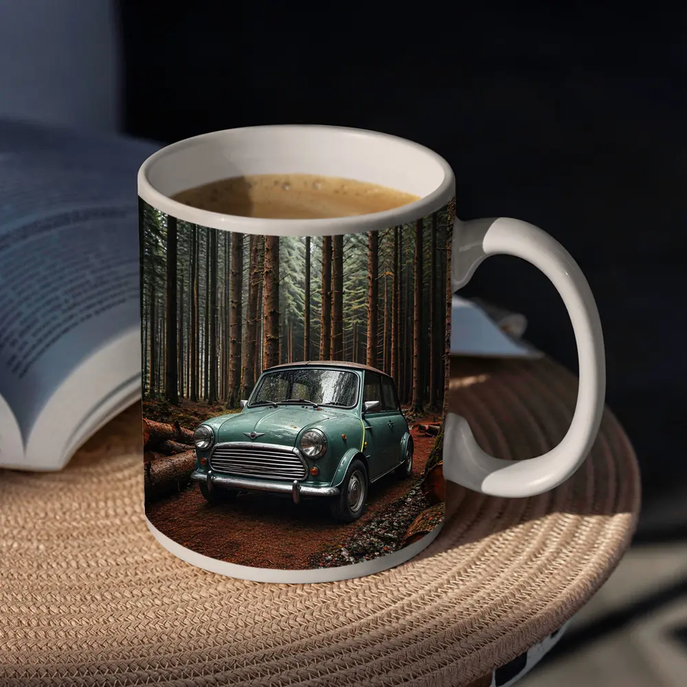Classic Mini Cooper in Dark Forest – Mugs