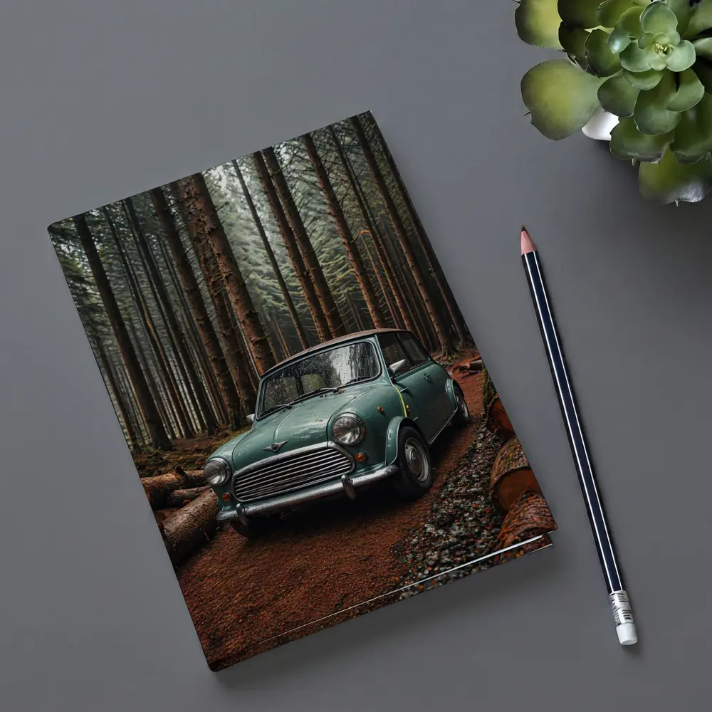 Classic Mini Cooper in Dark Forest – Notebooks