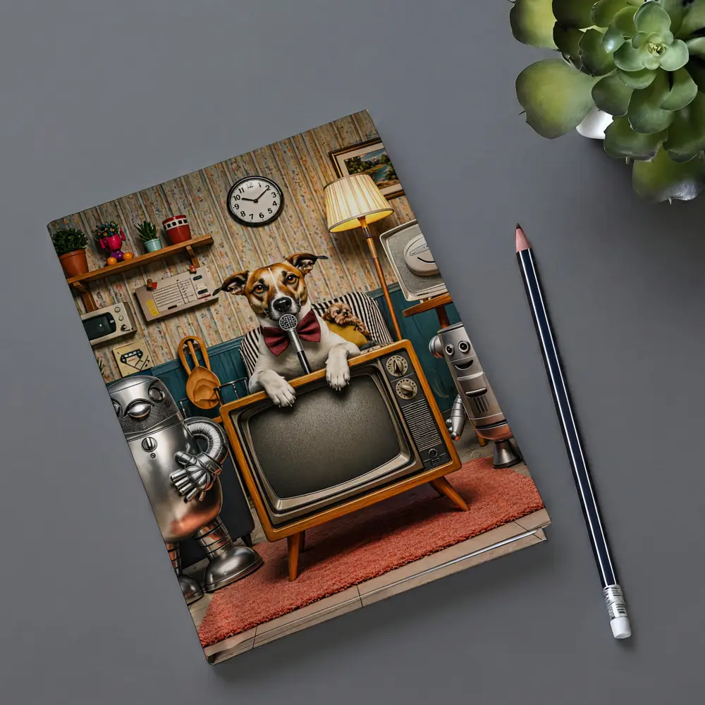 Jack Russell Dog Retro TV Room Robots – Notebooks