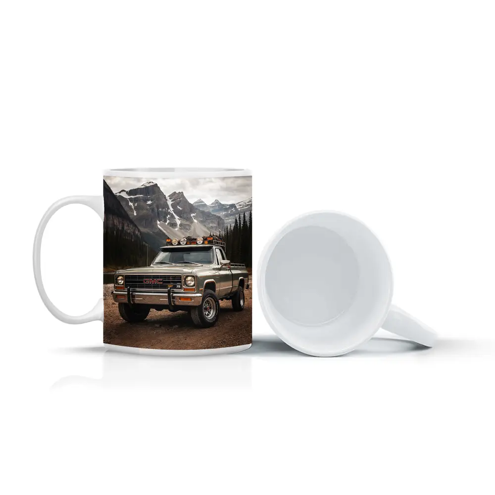 Classic GMC Truck Snow Mountain Backdrop – Mugs