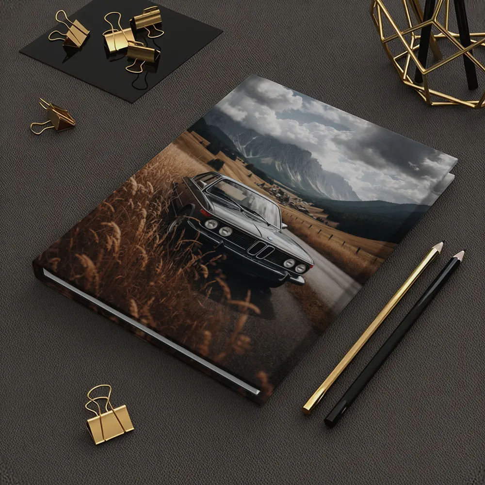 Classic BMW Sedan Mountain Valley Road – Notebooks