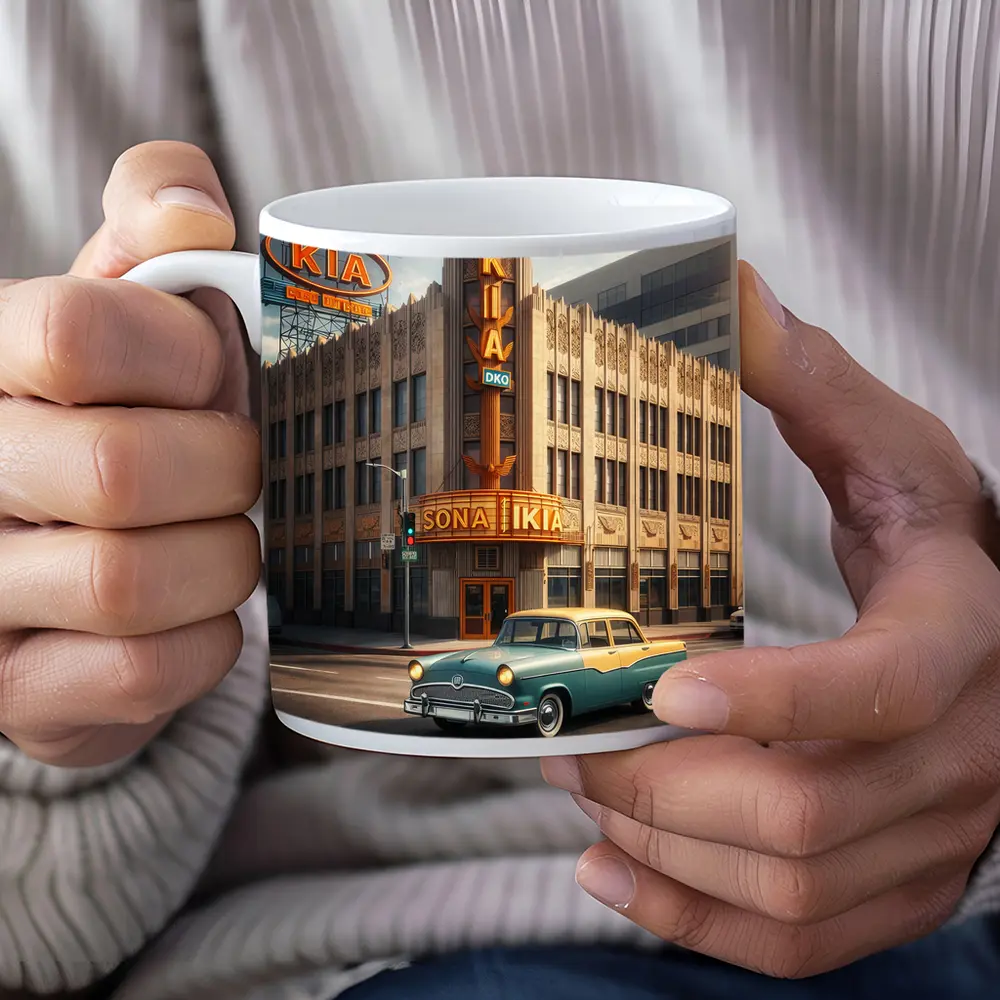 Kia Classic Car Retro Los Angeles Street – Mugs