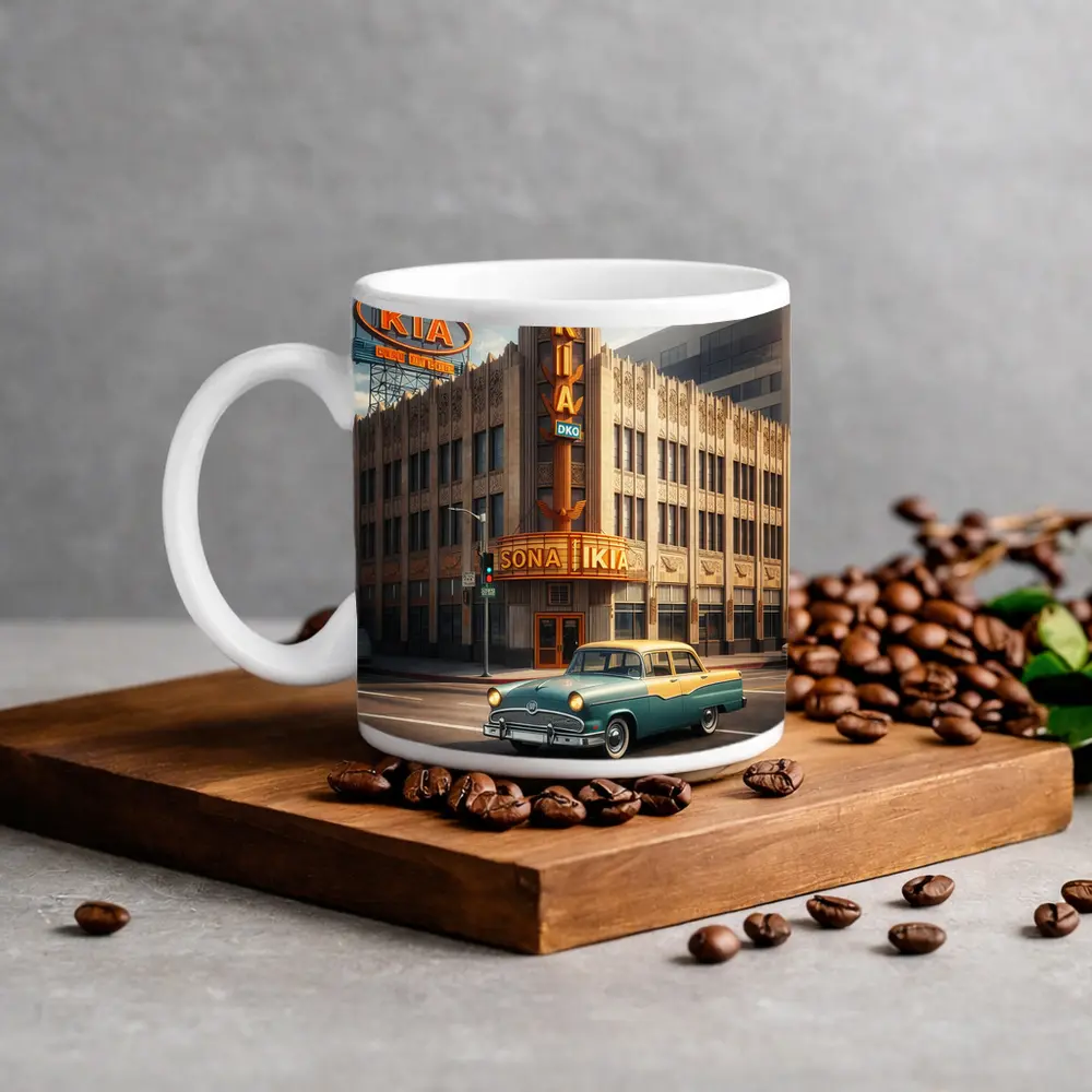 Kia Classic Car Retro Los Angeles Street – Mugs
