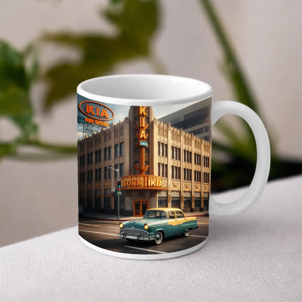 Kia Classic Car Retro Los Angeles Street – Mugs