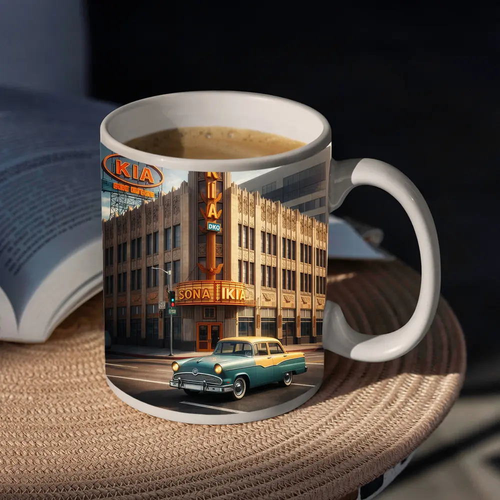 Kia Classic Car Retro Los Angeles Street – Mugs