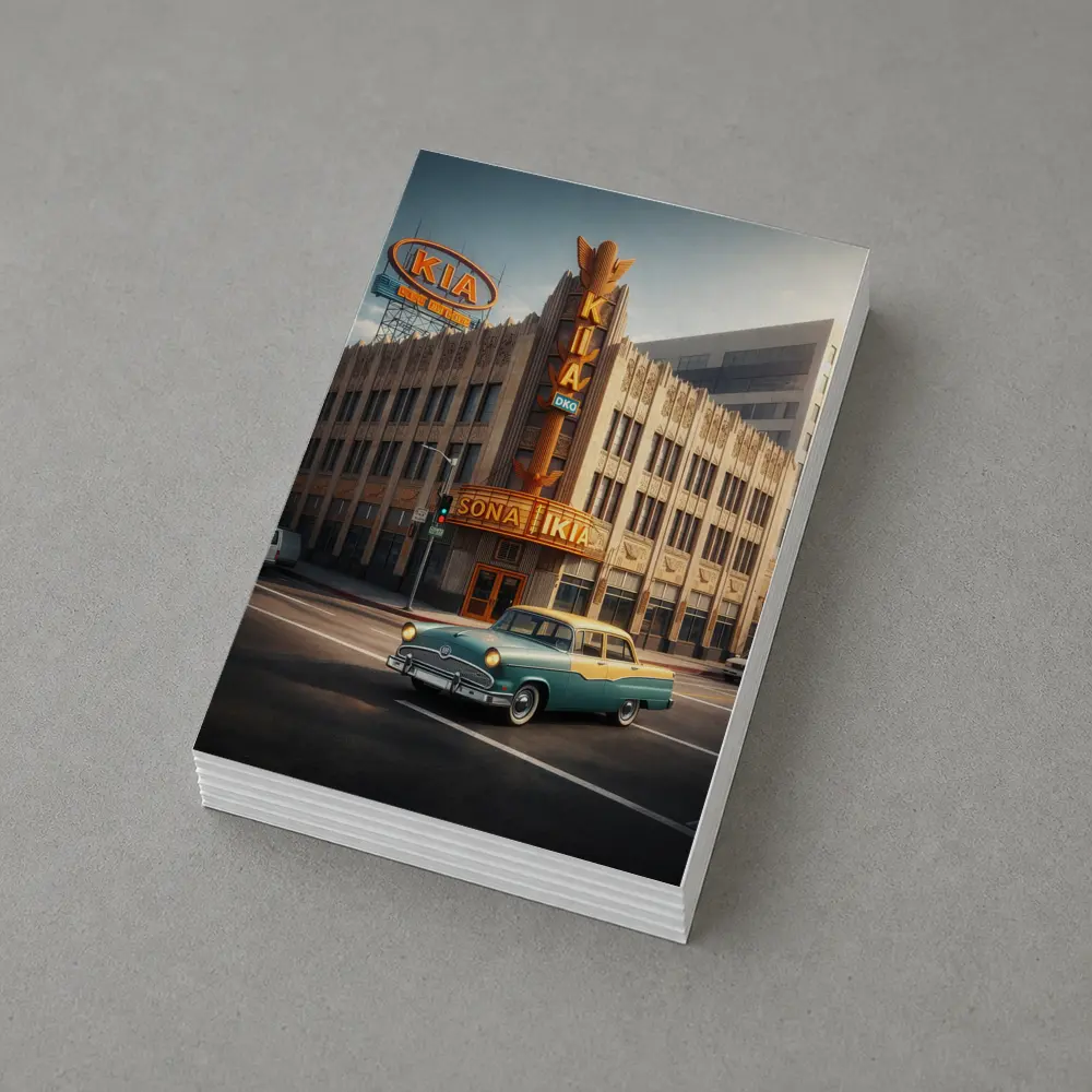 Kia Classic Car Retro Los Angeles Street – Postcards