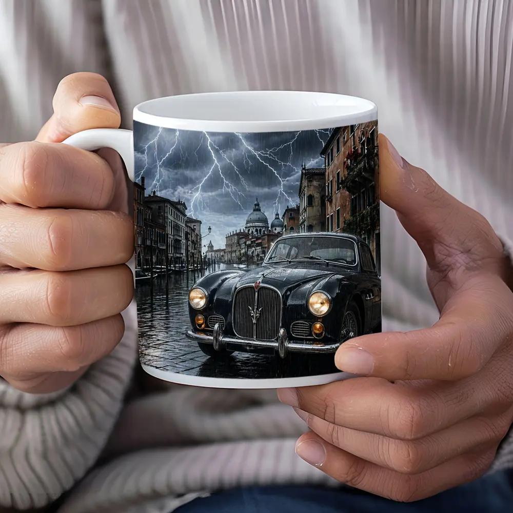 Maserati Classic Car Venice Thunderstorm Night – Mugs