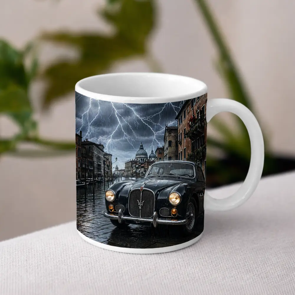 Maserati Classic Car Venice Thunderstorm Night – Mugs