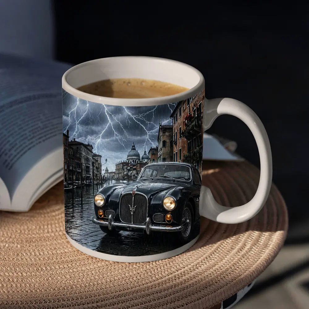 Maserati Classic Car Venice Thunderstorm Night – Mugs
