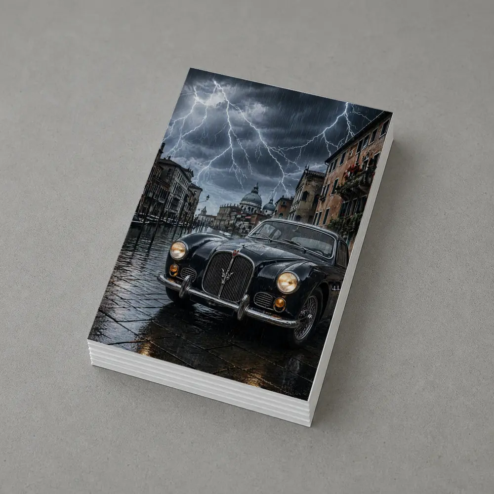 Maserati Classic Car Venice Thunderstorm Night – Postcards