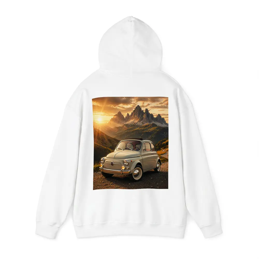 Fiat 500 Classic Car Mountain Sunset – Hoodies