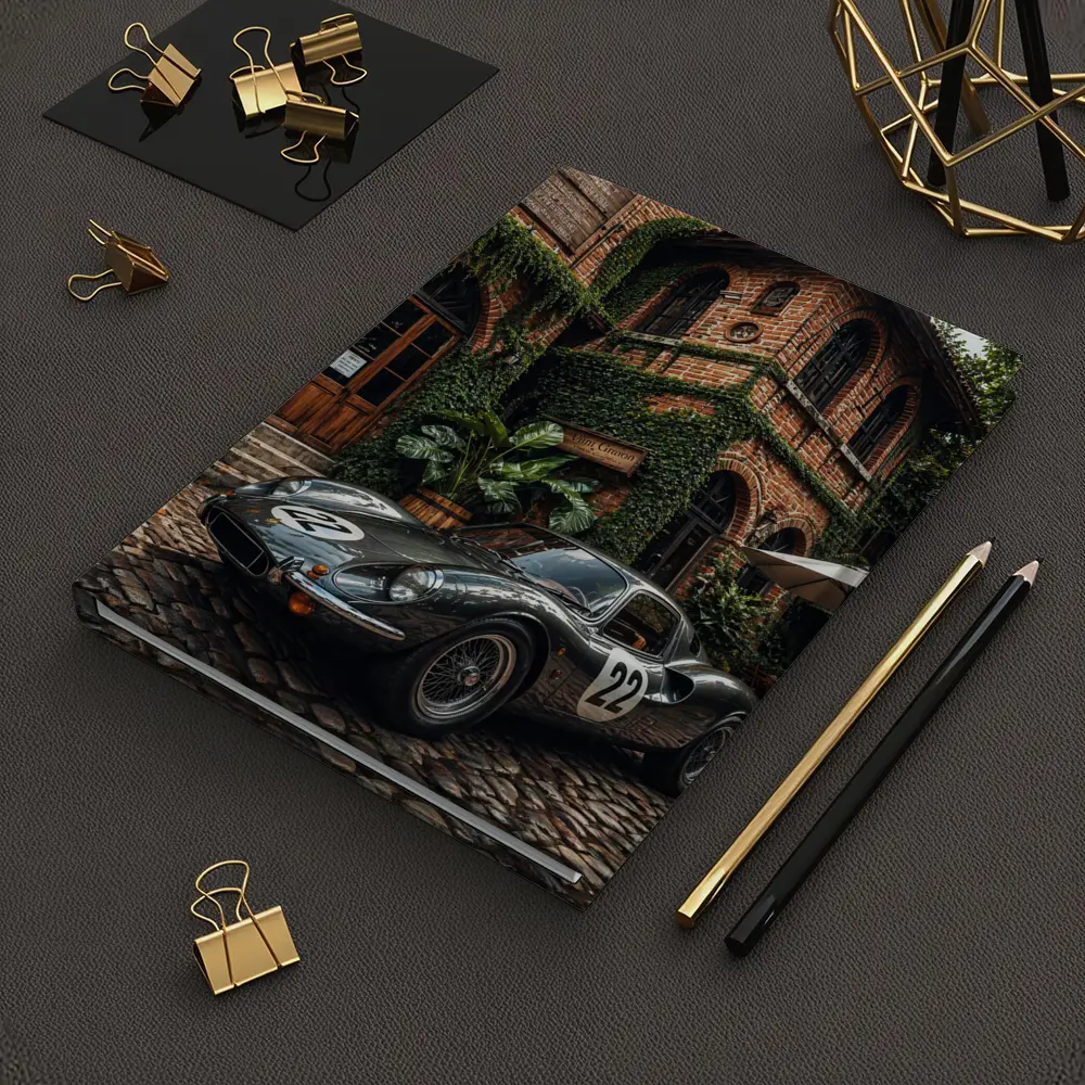 Ferrari Classic Racing Car Ivy Brick Building – Notebooks