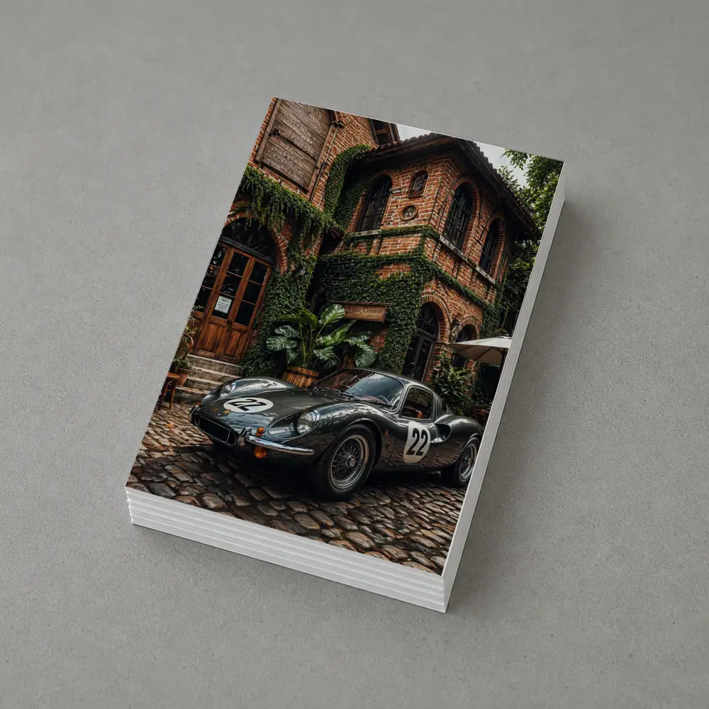 Ferrari Classic Racing Car Ivy Brick Building – Postcards