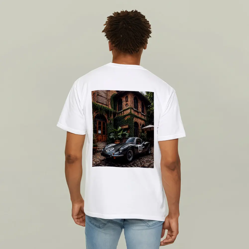 Ferrari Classic Racing Car Ivy Brick Building – T-Shirts