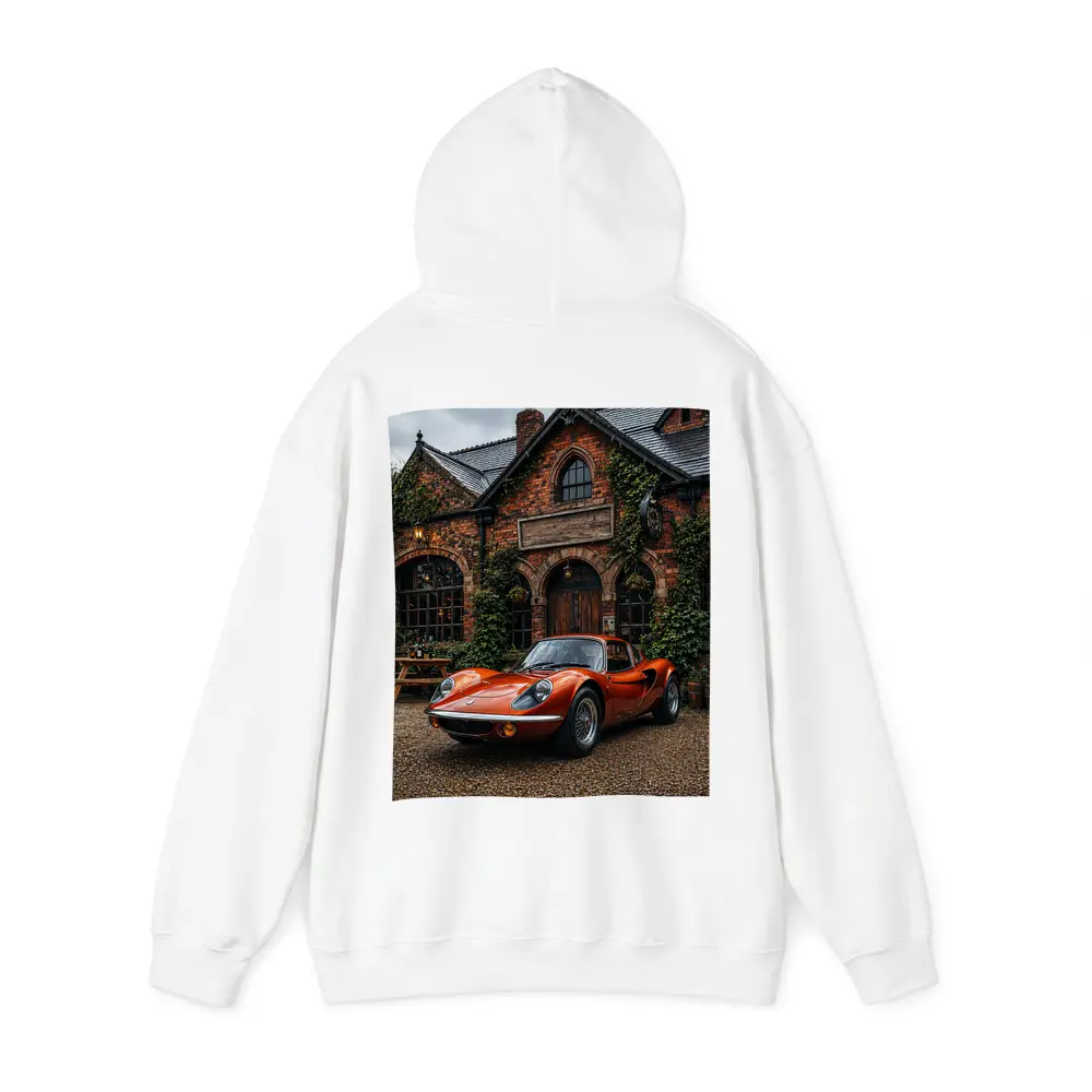 Lotus Elise Classic Red British Cottage Setting – Hoodies