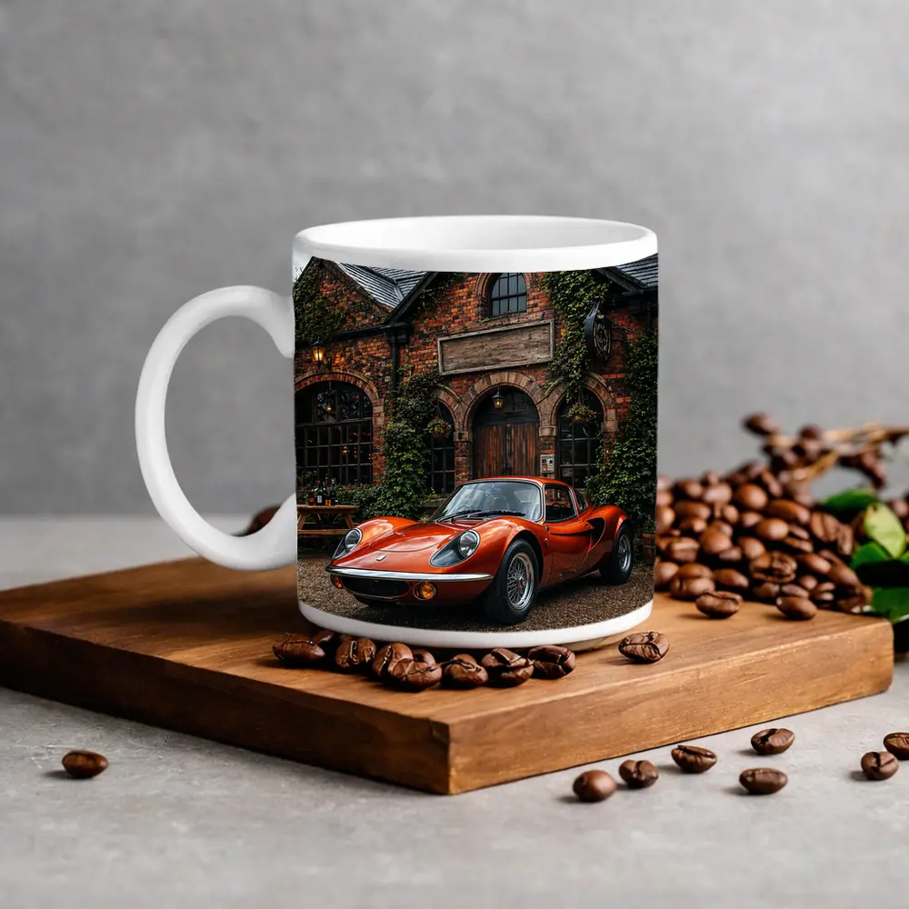 Lotus Elise Classic Red British Cottage Setting – Mugs