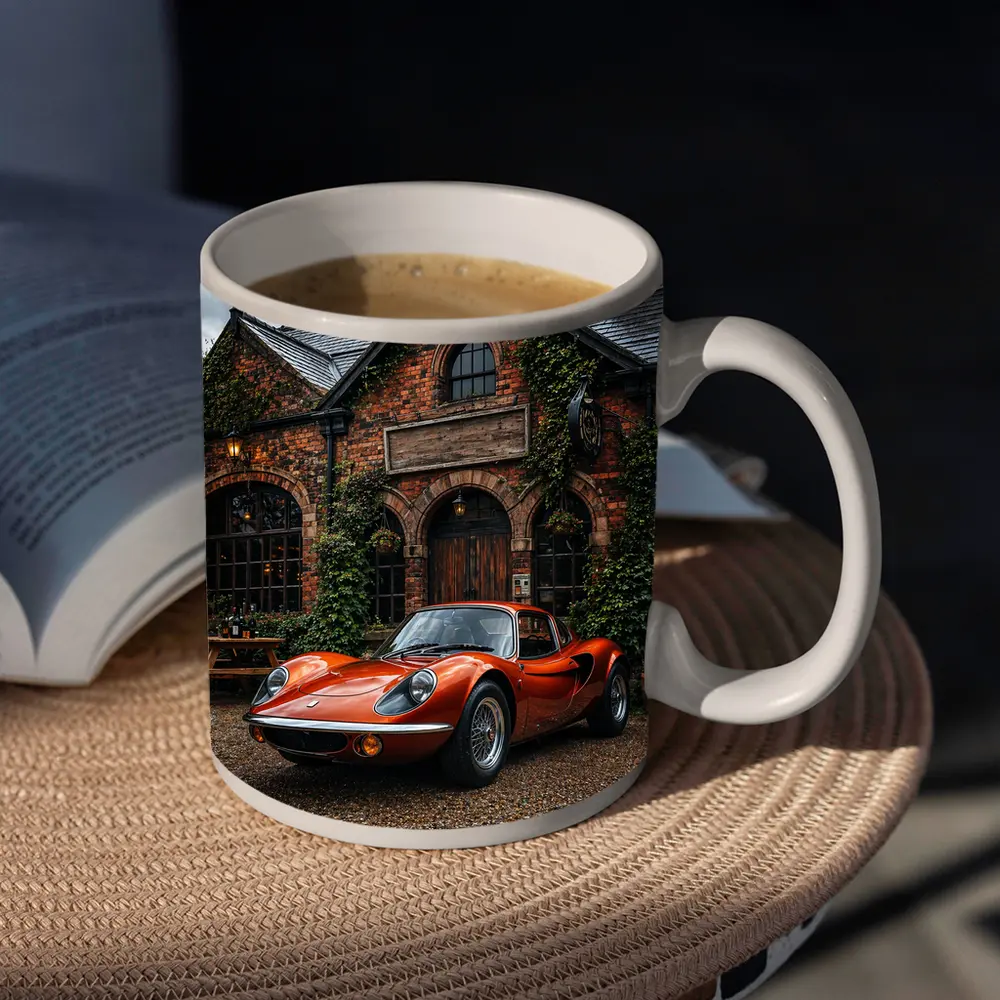Lotus Elise Classic Red British Cottage Setting – Mugs