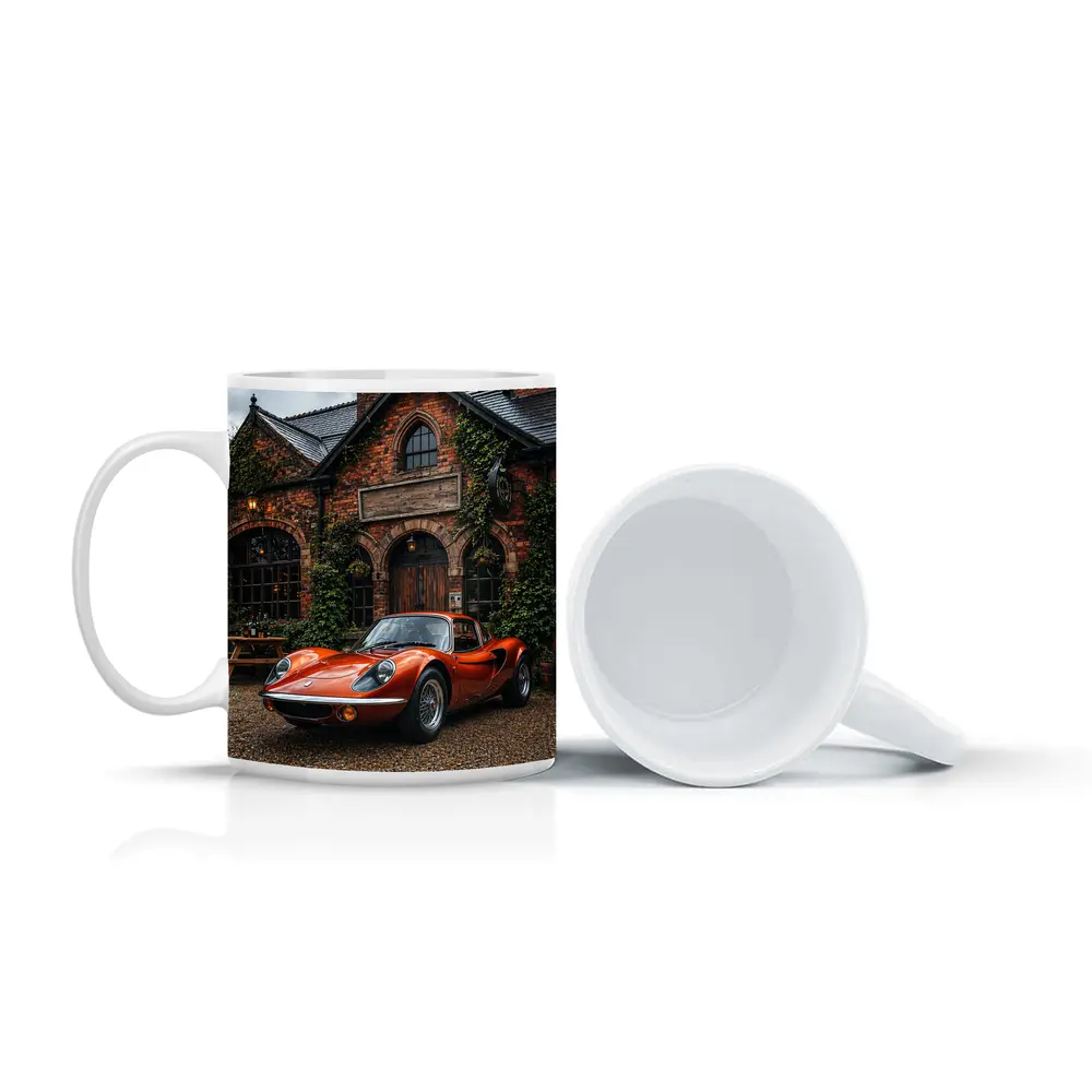 Lotus Elise Classic Red British Cottage Setting – Mugs
