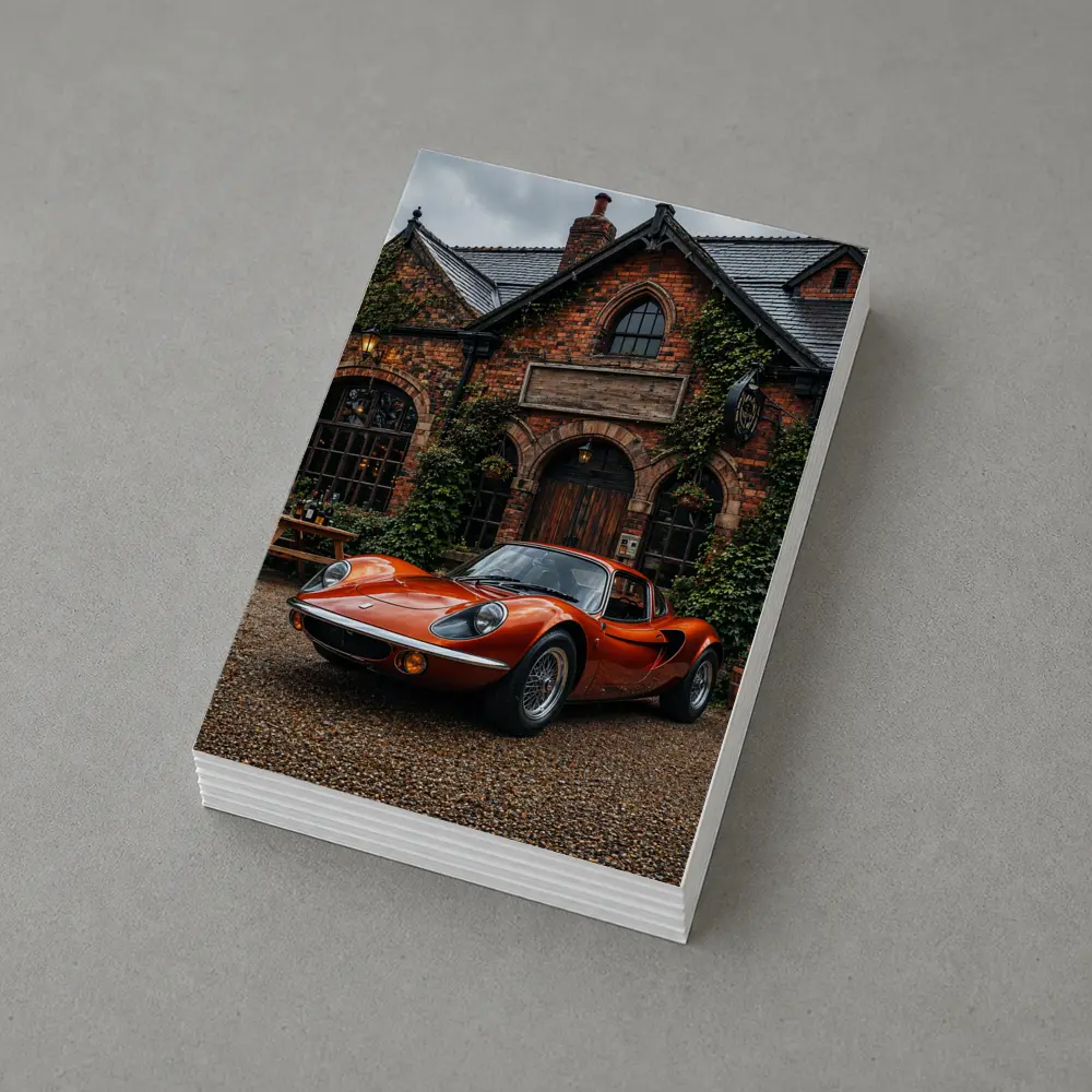 Lotus Elise Classic Red British Cottage Setting – Postcards