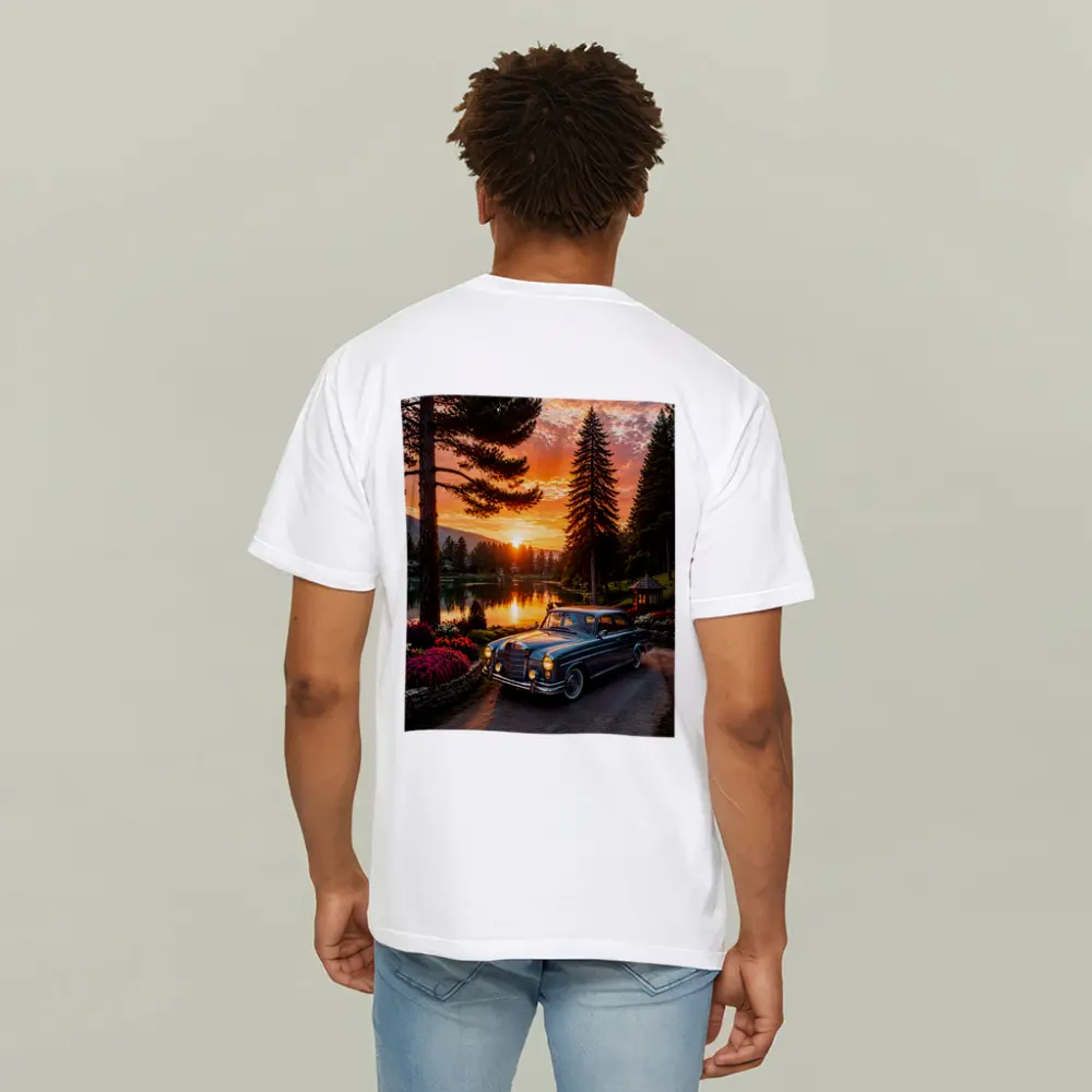 Classic Mercedes Benz Sedan Lake Sunset – T-Shirts